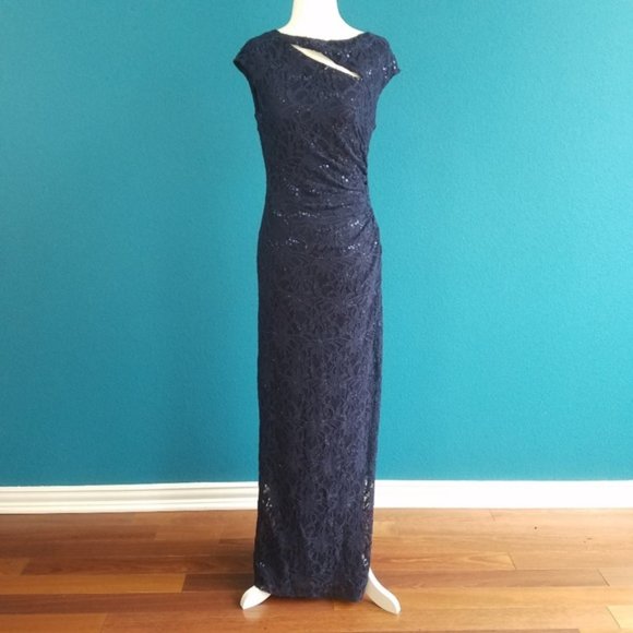 Ralph Lauren Sequined lace Cutout Gown - Picture 1 of 5
